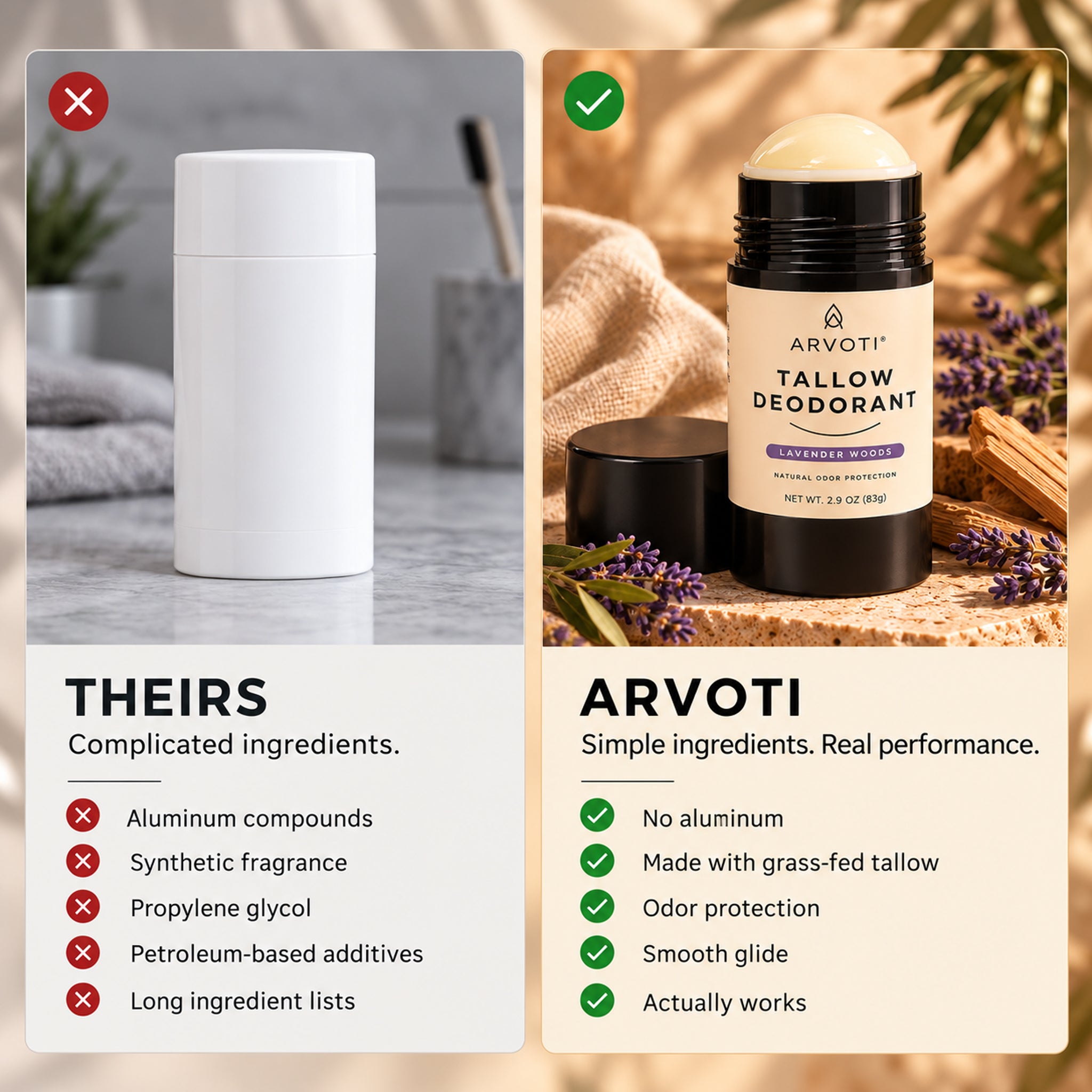 Tallow Deodorant Lavender Woods